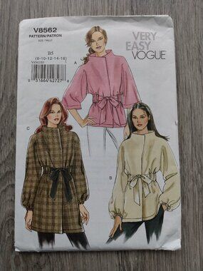 Lined Jacket Sewing Pattern Size 8-16 UNCUT Very Easy Vogue 8562